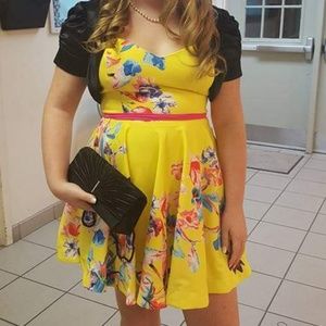 Yellow Dress with Florals